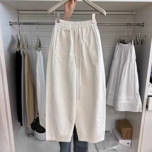 高腰显瘦休闲阔腿裤 大码 男女夏季 速干松紧腰抽绳弯刀裤 300斤薄款