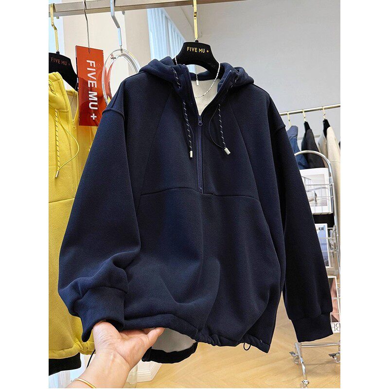 大码300斤美式慵懒风连帽卫衣男