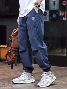 长裤 子夏 男士 裤 伞兵美式 男装 工装 宽松垂感锥形裤 束脚裤 休闲裤 大码
