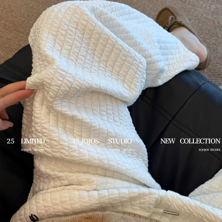 大码300斤竖条纹衔缝夹棉卫裤男