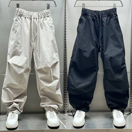 大码夏季薄款弯刀休闲长裤男
