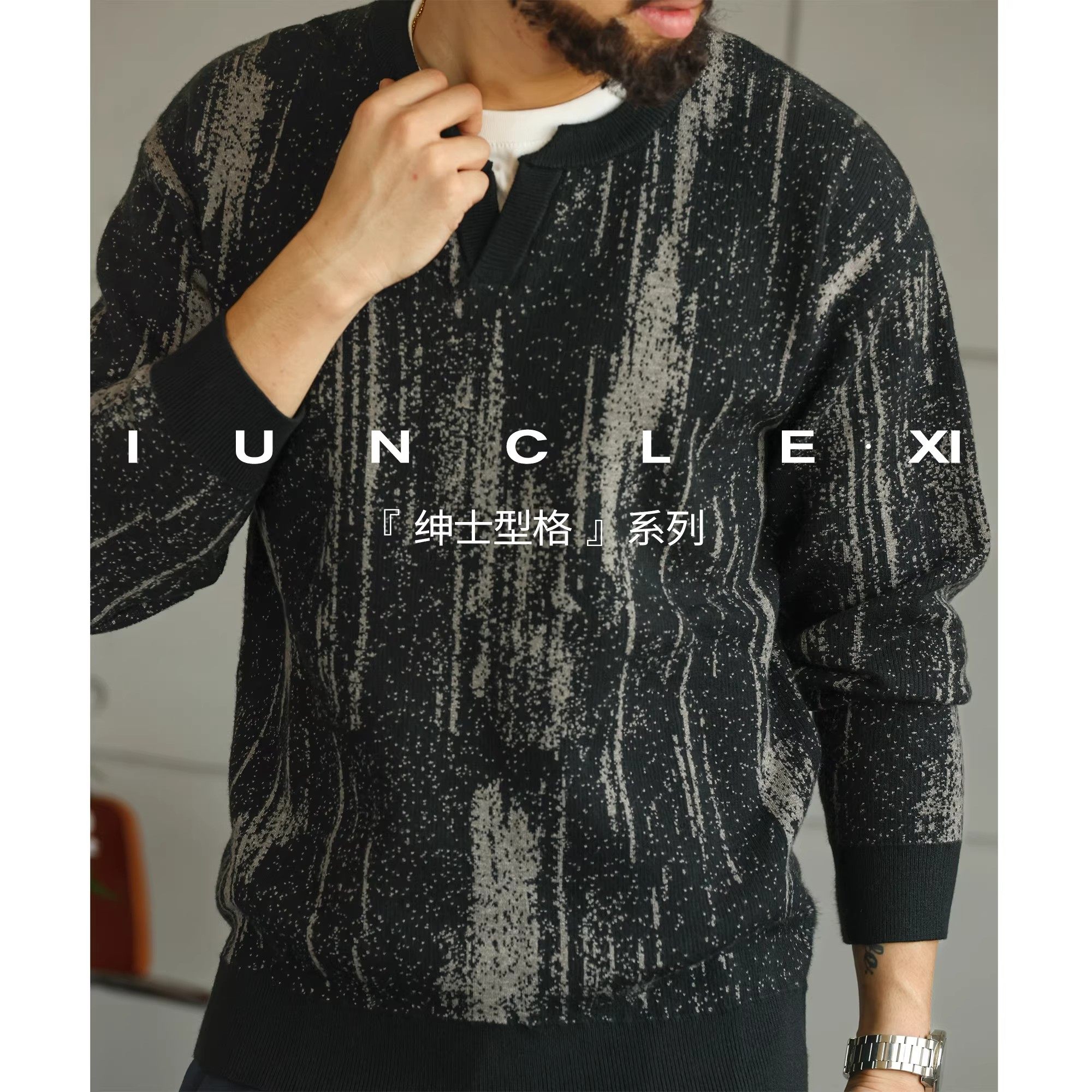 大码美式复古重磅休闲毛衣男士冬季新款假两件圆领套头宽松针织衫,男装,针织衫/毛衣,淘宝优惠券,粉丝福利购,淘宝优惠卷