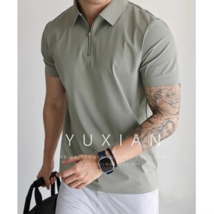 POLO衫 大码 7A抑菌冰感速干夏季 高弹力商务短袖 休闲运动T恤男 男士