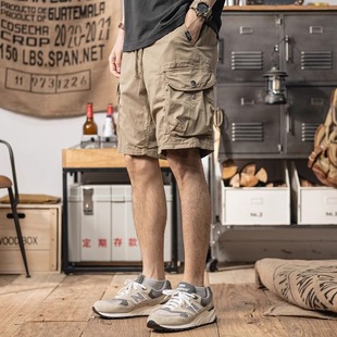 300斤纯棉工装 潮牌宽松休闲直筒五分裤 短裤 复古中裤 男夏美式 大码