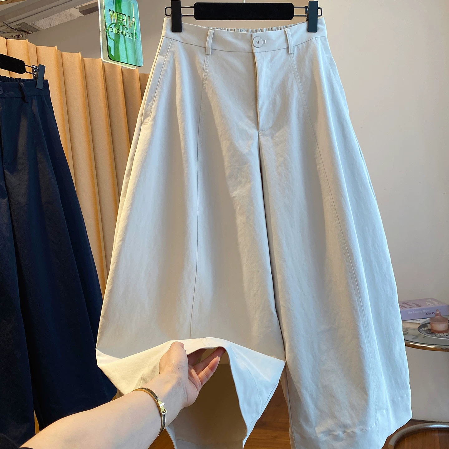 大码300斤夏季九分阔腿裤男女图片