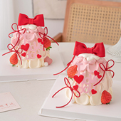 Love 2.14情人节快乐许愿树造型蛋糕装 饰摆件I you双层亚克力插件