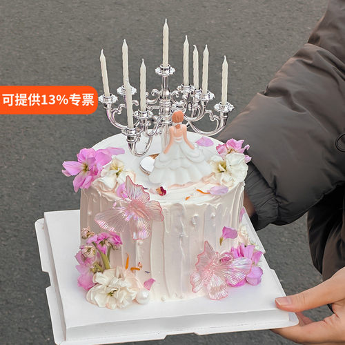 女王节唯美女神背影蛋糕装饰摆件