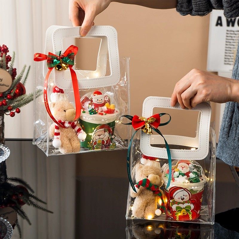 2026圣诞节透明手提波波杯蛋糕装饰圣诞老人雪人礼盒节日派对摆件,节庆用品/礼品,节日装扮用品,淘宝优惠券,粉丝福利购,淘宝优惠卷