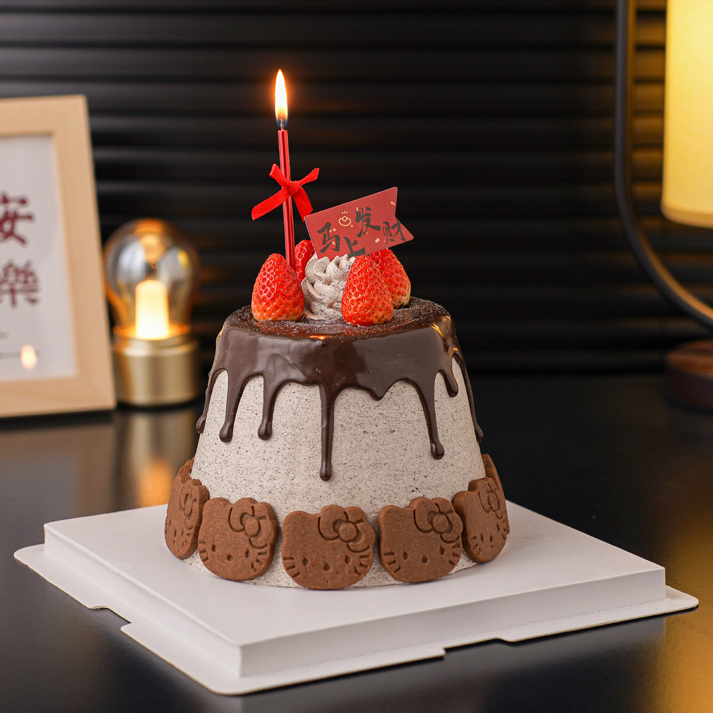 2026马上发财小旗新年草莓蛋糕装饰插牌元旦除夕夜派对蝴蝶结装扮,节庆用品/礼品,节日装扮用品,淘宝优惠券,粉丝福利购,淘宝优惠卷