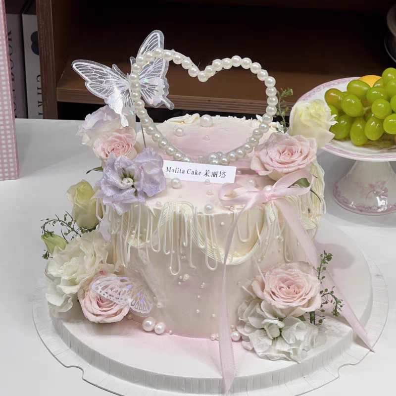 2025母亲节幻彩蝴蝶蛋糕装饰摆件唯美珍珠爱心插件仿真花节日装扮,节庆用品/礼品,节日装扮用品,淘宝优惠券,粉丝福利购,淘宝优惠卷