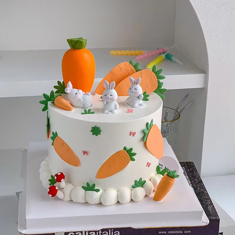 卡通胡萝卜小兔子田园风