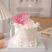 网红38妇女节蛋糕装 扮插件 饰插牌爱心卡片女神节快乐亚克力烘焙装