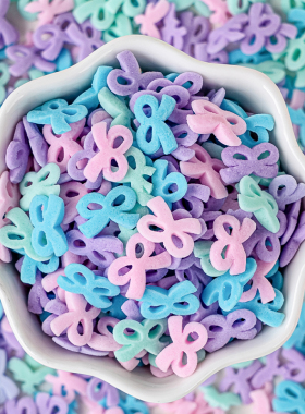 蝴蝶结糖珠蛋糕装饰彩糖珍珠糖切片糖片生日甜品台烘焙糖果点缀