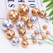 蛋糕装 10枚 饰金球金色球银色球彩色球许愿球插件摆件烘焙插件