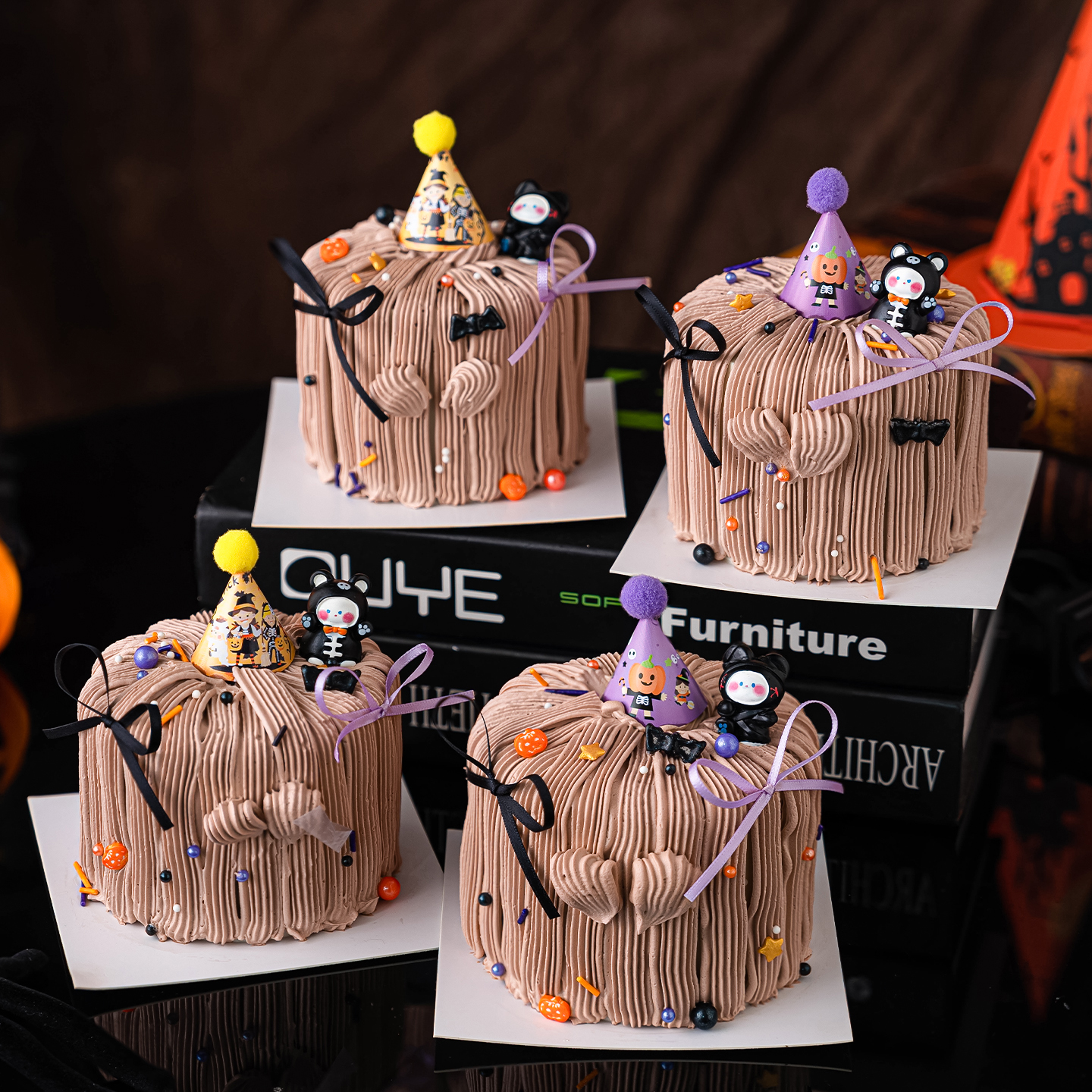 万圣节蛋糕装饰可爱迷你毛球帽