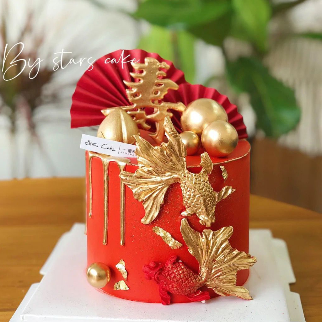 硅胶模具中式祝寿小鲤鱼蛋糕装饰