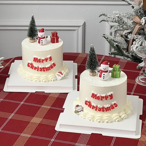 圣诞节快乐雪人蛋糕装饰