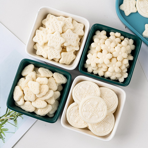 白色冰雪系列饼干蛋糕装饰