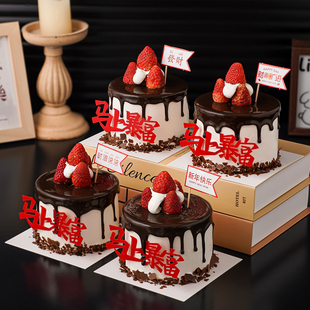 2026马上暴富亚克力蛋糕装饰春节除夕夜派对财源滚滚祝福语插件