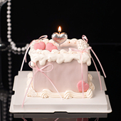 情人节简约蛋糕装 饰love you心形气球蜡烛2.14情侣表白纪念日插件