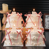 2.14浪漫情人节蛋糕装 饰韩式 珠光love爱心蜡烛情侣表白烘焙插件