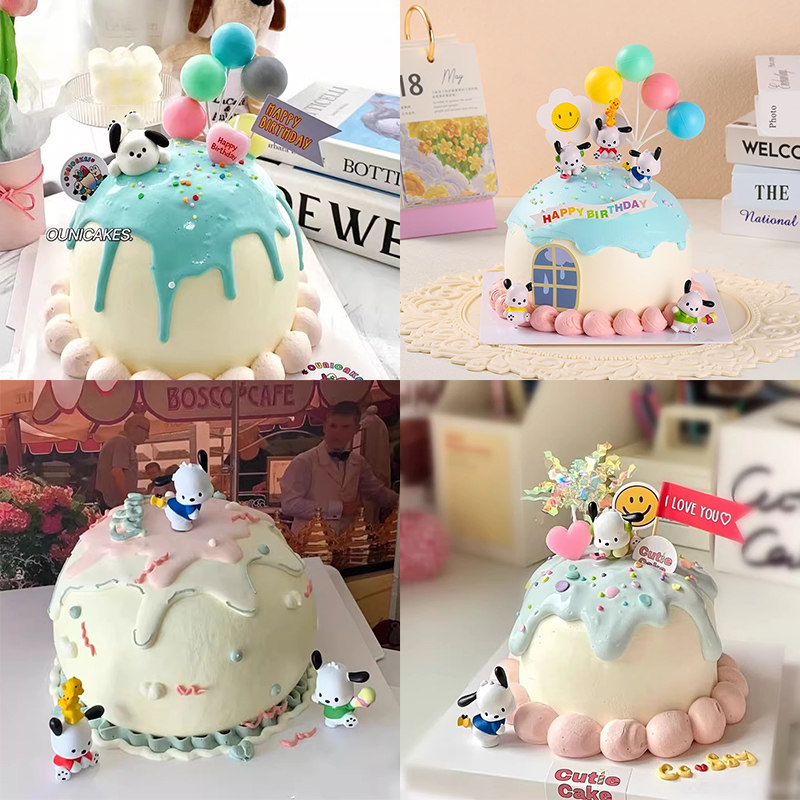 网红ins风帕恰狗蛋糕装饰摆件卡通可爱小狗复古气球蛋糕插牌插件,节庆用品/礼品,节日装扮用品,淘宝优惠券,粉丝福利购,淘宝优惠卷