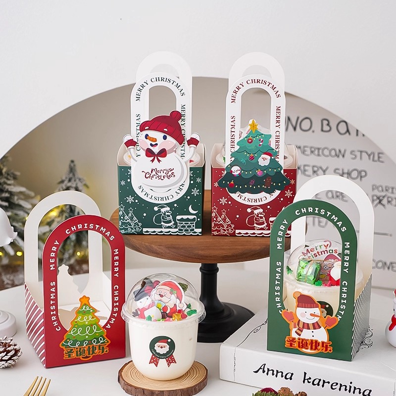 2026圣诞节波波杯蛋糕装饰圣诞树雪人手提盒礼包平安夜礼物盒插件