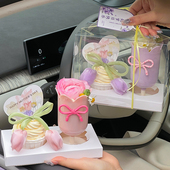 网红母亲节郁金香蛋糕杯装 饰仙女妈妈节日卡片纸杯蛋糕烘焙插件