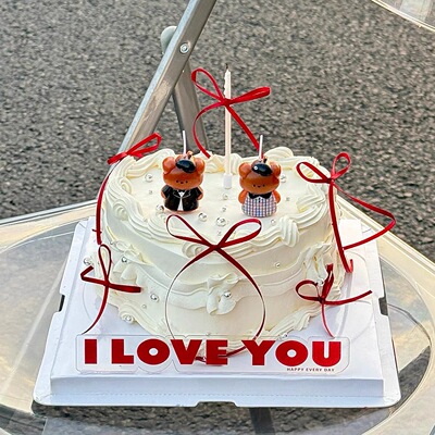 情人节iloveyou亚克力蛋糕装饰