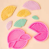 扇子翻糖巧克力硅胶模具中式 饰品diy烘焙工具 古典祝寿生日蛋糕装