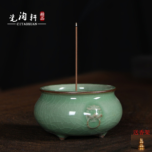 尚品唐青瓷茶道香炉香道佛具线香炉仿古檀香
