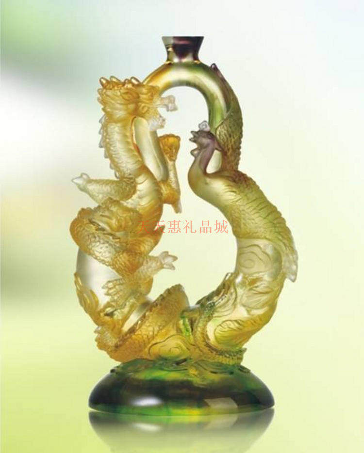 古法琉璃龙凤有福hs婚庆礼品 家居摆件 送朋友情侣 闺蜜礼物