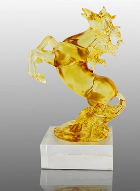 古法琉璃B-PTFM0022马到成功 客厅 书房 办公室商务礼品摆件