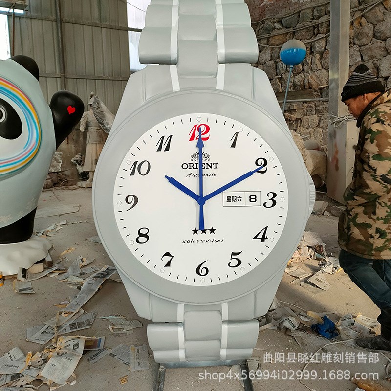 加工玻璃钢手表雕塑 户外室内园林景观商业广场美陈雕塑摆件