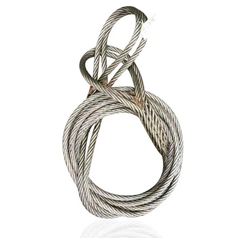 16mm18/20厘6/8米插编织双头30公分起重吊车装油光面软麻芯钢丝绳