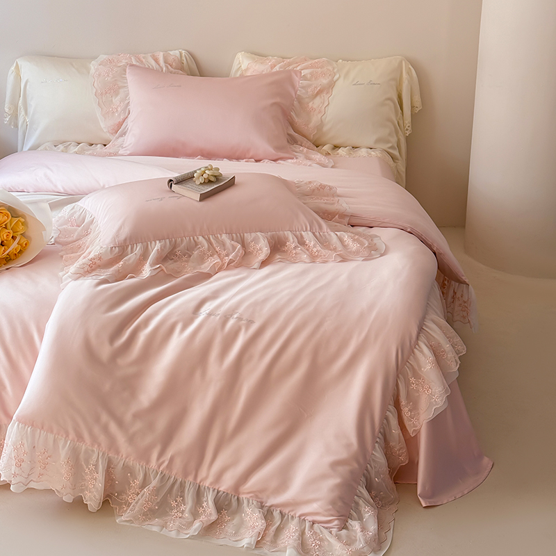 100支天丝棉四件套四季全棉床单床笠被套套件单人双人床上用品2米