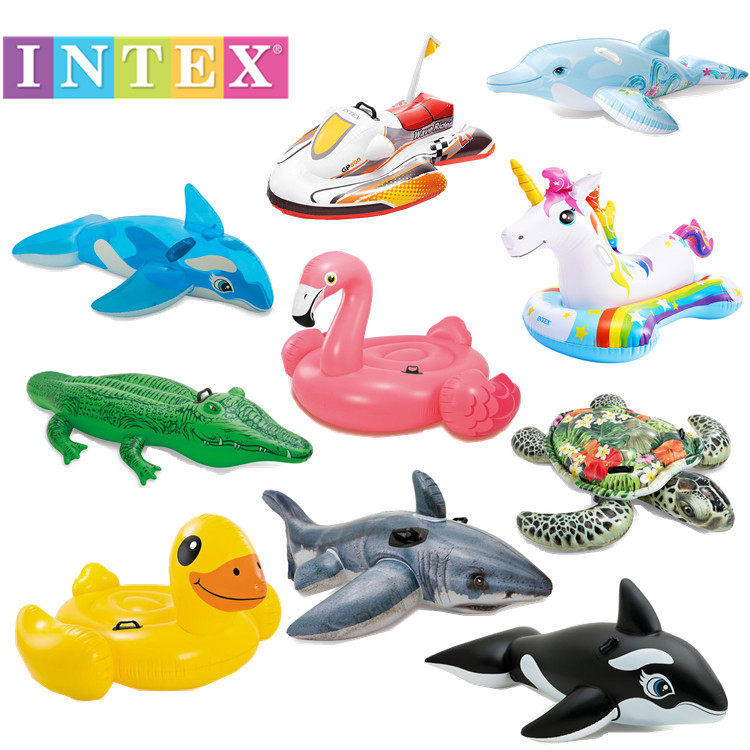 成人水上充气坐骑经典款大黑鲸 鳄鱼 黄鸭 火烈鸟 海豚海龟白天鹅