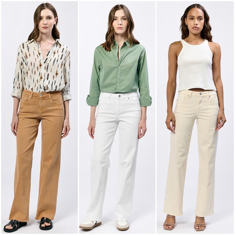 美式丹宁DJ 女款 简约宽松直筒牛仔裤 F614