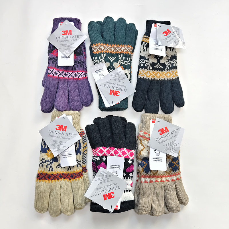 出口单 3M新雪丽保暖费尔岛提花针织手套复古双层加厚 E432,服饰配件/皮带/帽子/围巾,手套,淘宝优惠券,粉丝福利购,淘宝优惠卷