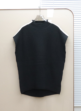 美系安@NTHR0 女款 半高领罗纹无袖针织背心 E576