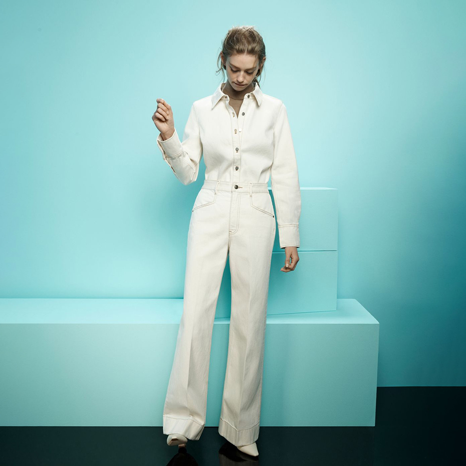 澳洲轻奢C0UNTRY 女款 澳洲棉高腰阔腿牛仔裤 5215