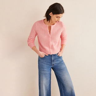 C750 蓬松马海毛羊毛混纺镂空针织开衫 英伦BD 女款