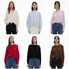 澳洲轻奢W1TCH 女款 羊毛混纺圆领插肩长袖针织衫 E015