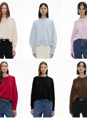 澳洲轻奢W1TCH 女款 羊毛混纺圆领插肩长袖针织衫 E015