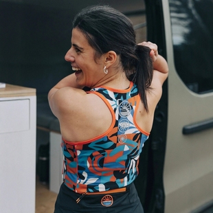 运动背心 圆领印花短款 B195 女款 英伦户外山系PSG