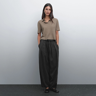 B840 西班牙M系 女款 翻领亲肤短袖 针织上衣