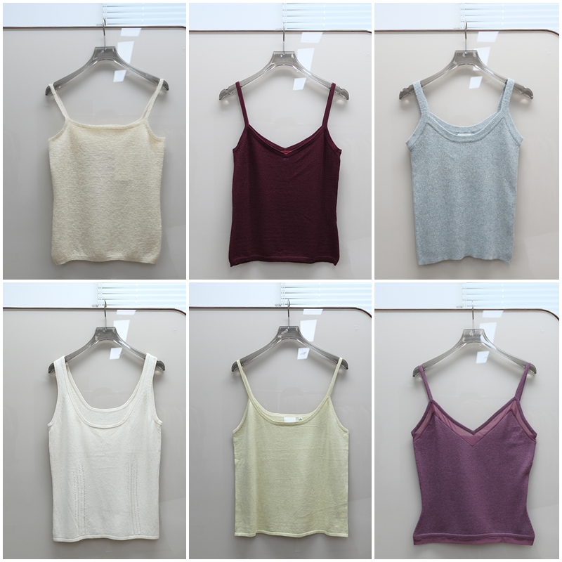 面料控入 出岛国 女款 真丝羊绒混纺吊带针织合集 C073