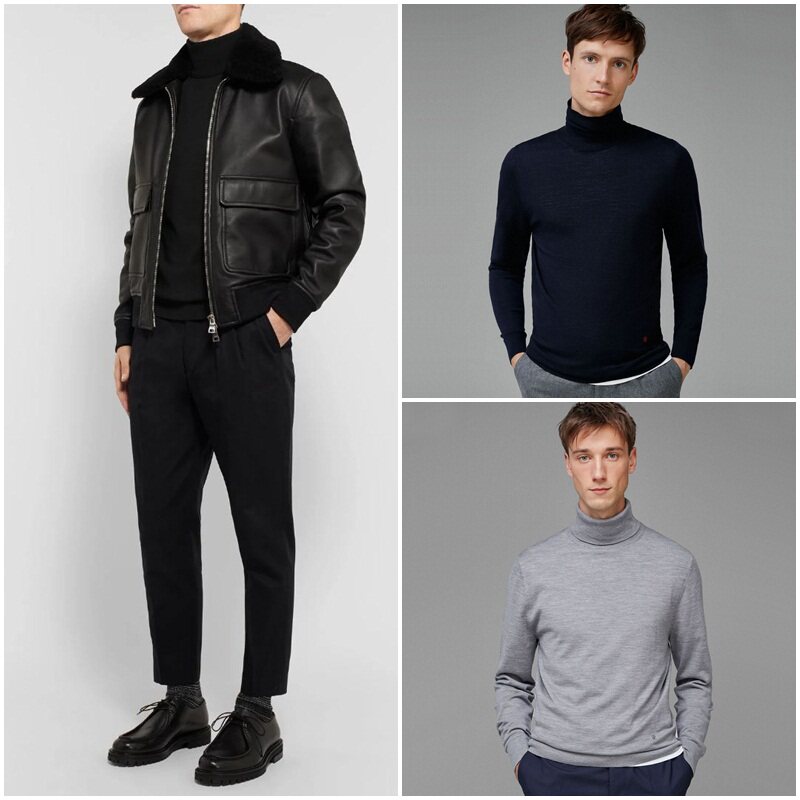 纽约传奇设计师ch 男款 精细美丽诺羊毛徽标小刺绣高领针织衫u144