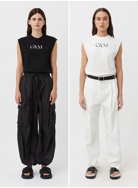 澳洲CM 女款 经典徽标LOGO印花圆领无袖TEE 2829