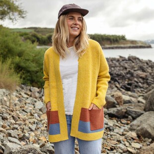 F728 日落提花OPEN落肩针织开衫 英伦户外山系PSG 女款